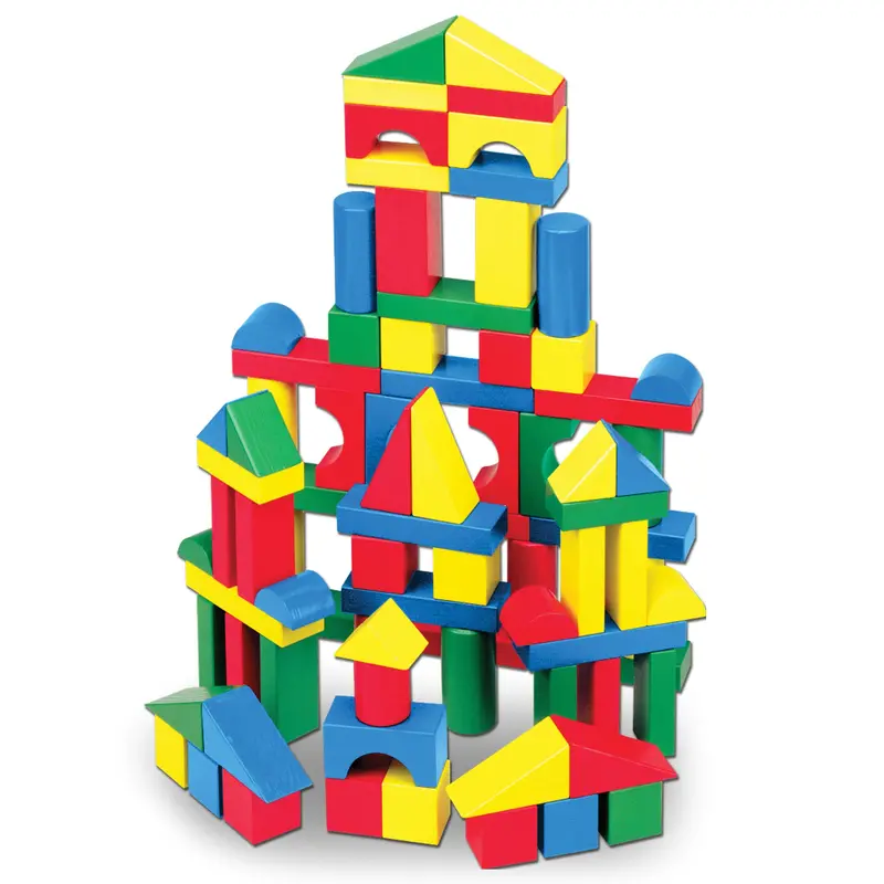 100-Piece Natural Wood Block Set – Open-Ended Building & Stacking Toys 1