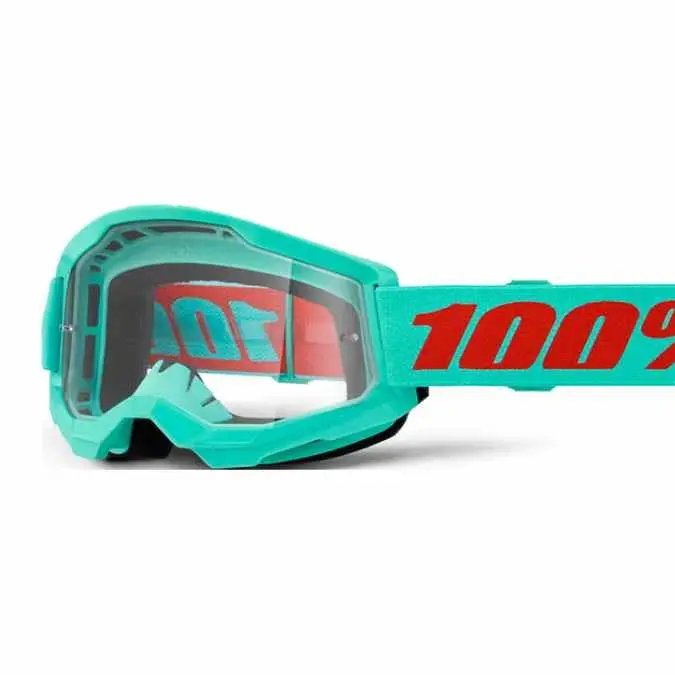 100% Strata 2 Motocross Goggles – Maupiti Pattern With Clear Lens 1