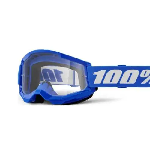 100% Strata 2 Safety Goggles – Blue Clear Lens (Ansi Z87.1 Compliant) 1