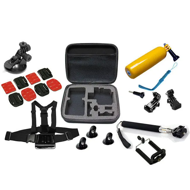 14-Piece Gopro Accessory Kit With Bonus Extendable Monopod And Selfie Stick 1