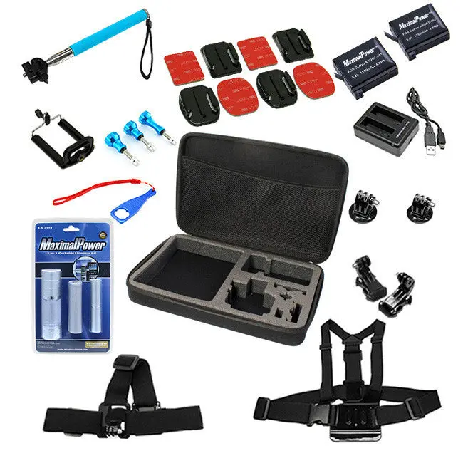 20-Item Gopro Hero4 Sports & Outdoor Accessory Bundle With Free Cleaning Kit 1