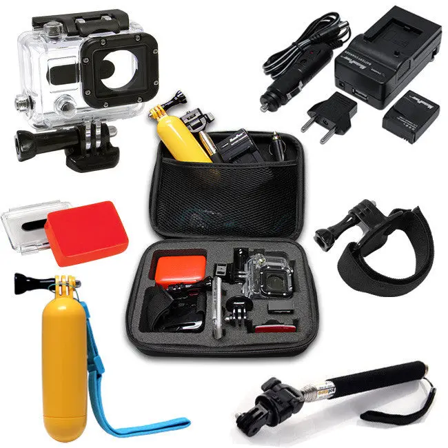 7-Piece Water Sports Accessory Kit With Waterproof Carry Case For Gopro Hero3 & Hero3+ 1