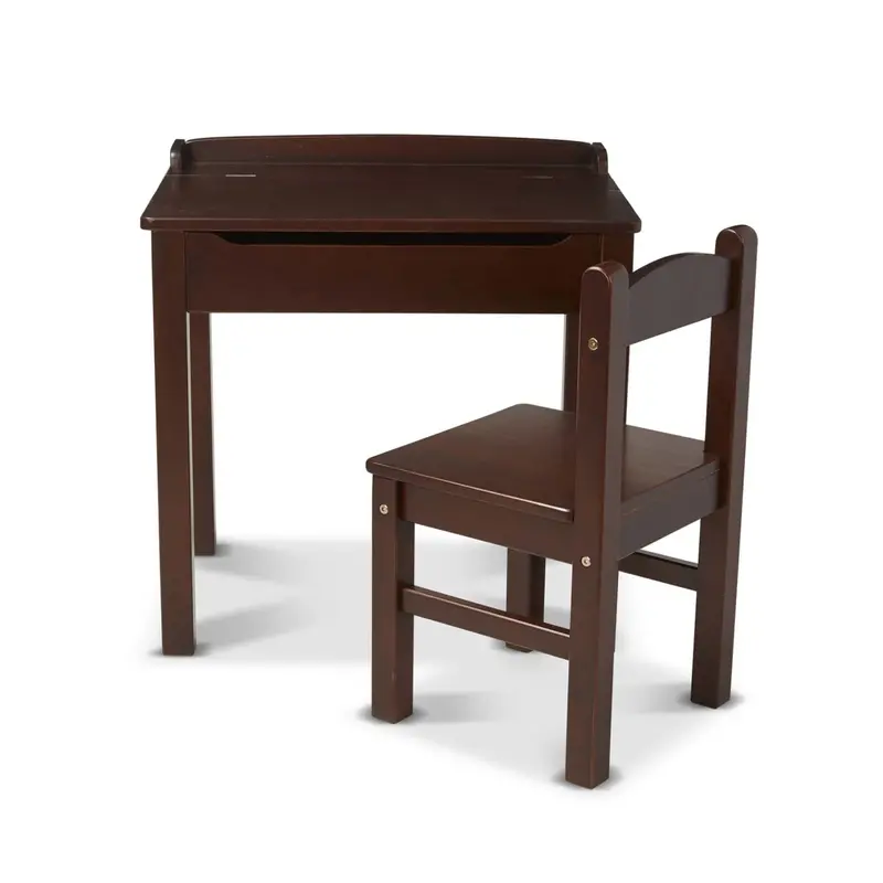 Adjustable Lift-Top Desk And Chair Set For Kids – Espresso Finish 1