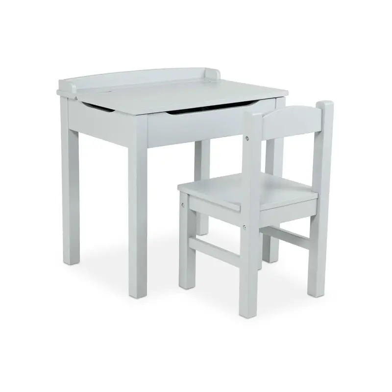 Adjustable Lift-Top Desk And Chair Set For Kids – Gray Finish 1