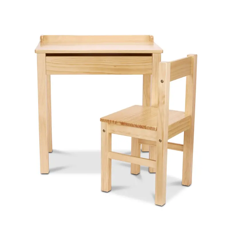 Adjustable Lift-Top Desk And Chair Set For Kids – Honey Finish 1