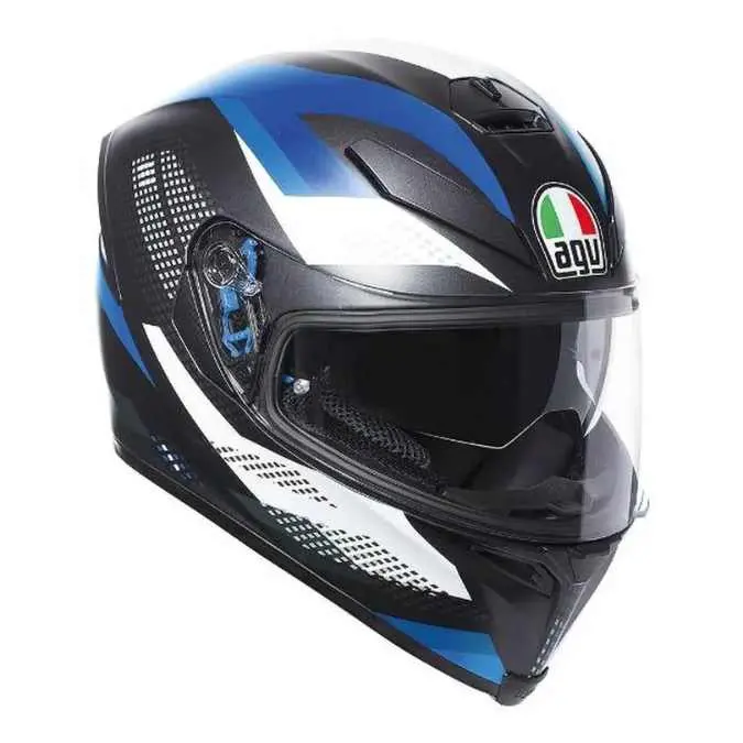 Agv K5 S Marble Helmet – Matte Black, White, And Blue Finish 1