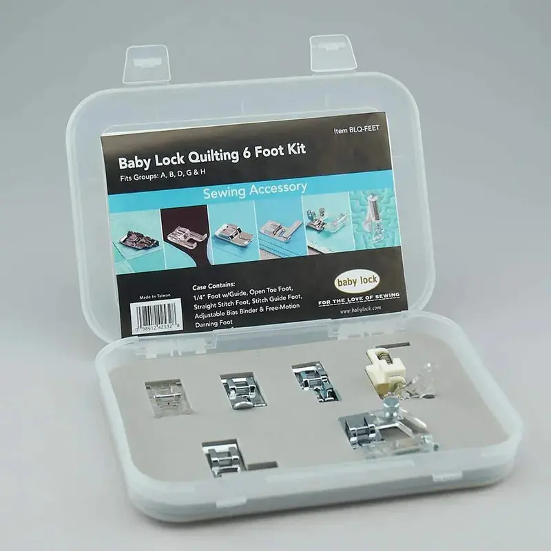 Baby Lock 6-Piece Quilting Presser Foot Set For Free-Motion And Guided Stitching 1