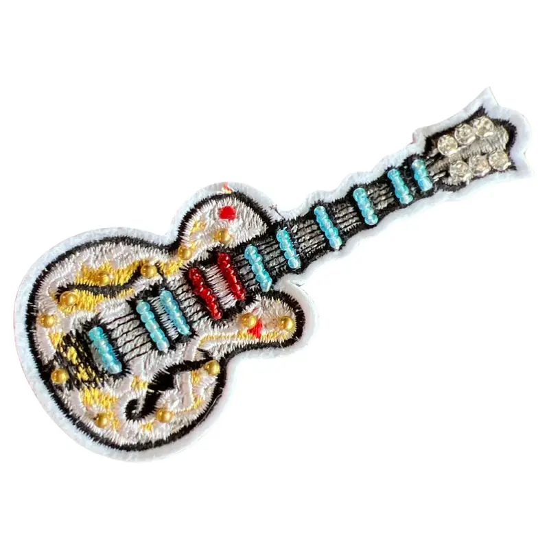 Beaded Guitar Fashion Sew-On Trim 1