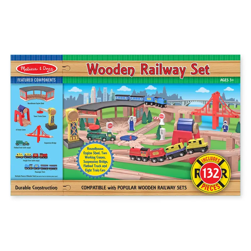 Beginner Wooden Railway Set – Modular Tracks And Rolling Stock 1