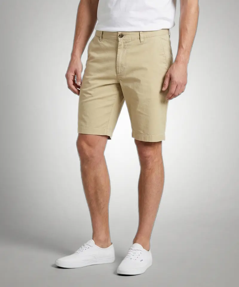 Beige Poplin Shorts 1