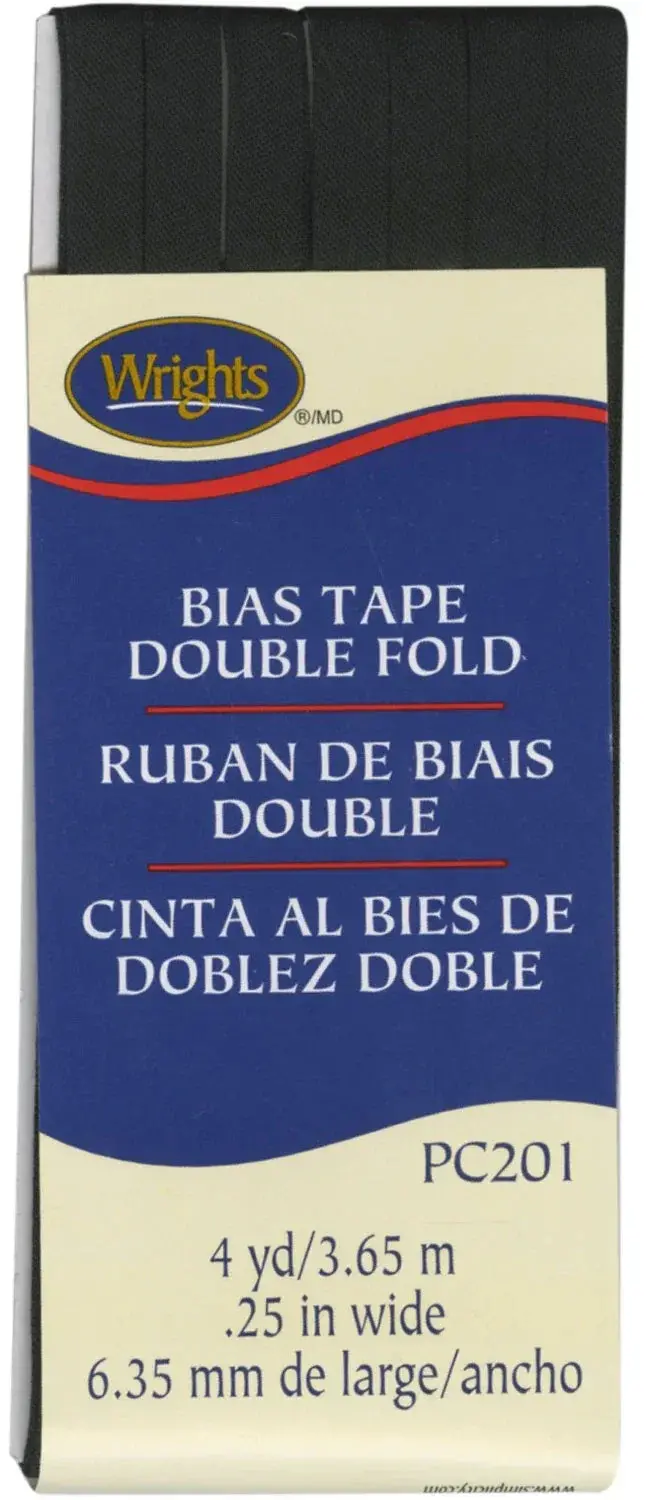 Black 1/4-Inch Double-Fold Bias Tape For Finishing Edges 1