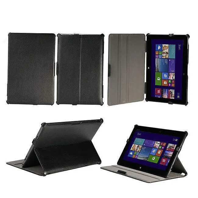 Black Leather Foldable Folio Cover For Asus Transformer Book T100 (10.1") 1