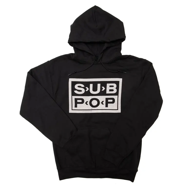 Black Logo Pullover Hoodie With Light Grey Accents 1