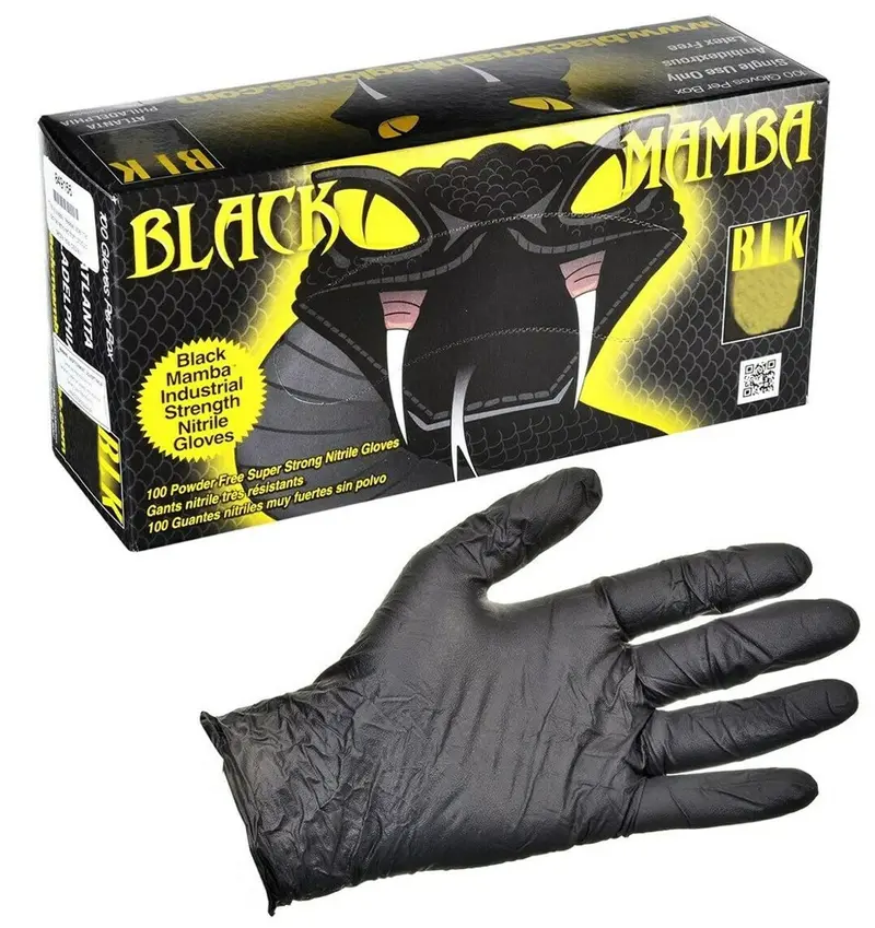 Black Mamba Nitrile Work Gloves – Large, 100-Count Box 1