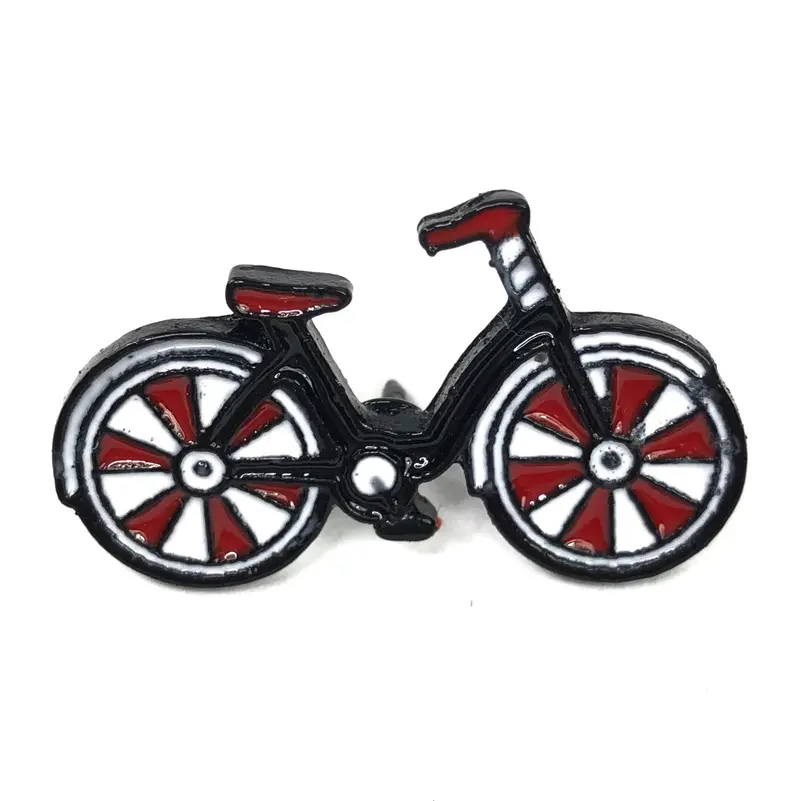Black-Red-White Bicycle Enamel Pin 1