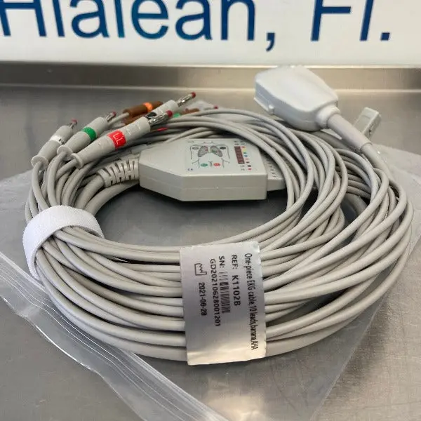 Burdick 10-Lead Aha-Compliant Shielded Ecg Cable – Din 3.0, 15-Pin Connector 1
