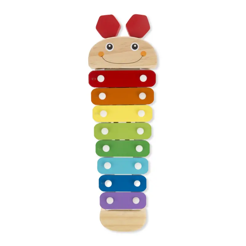 Caterpillar-Themed Wooden Xylophone For Early Music Play 1