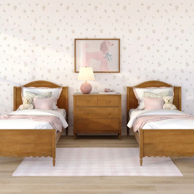 Charlotte Twin Beds Paired With 4-Drawer Dresser 1