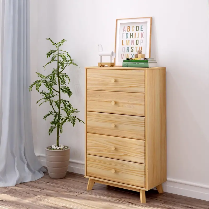 Classic 5-Drawer Dresser – Timeless Woodgrain Finish 1