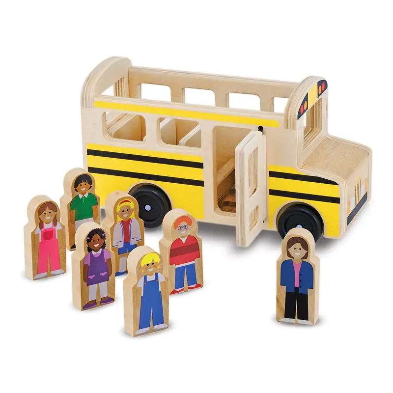 Classic Wooden School Bus Toy 1