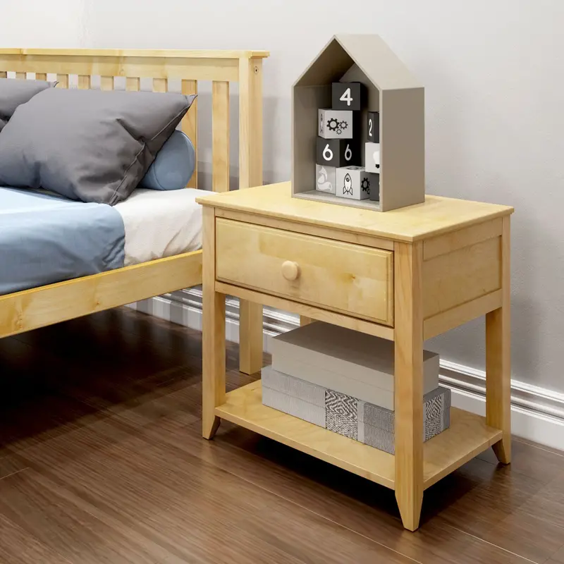 Compact Nightstand With Drawer And Open Shelf 1