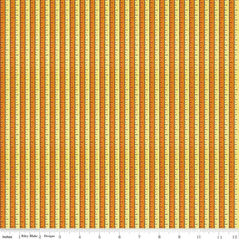Costume Maker'S Act Ii Yellow Tape Measure Print Fabric 1