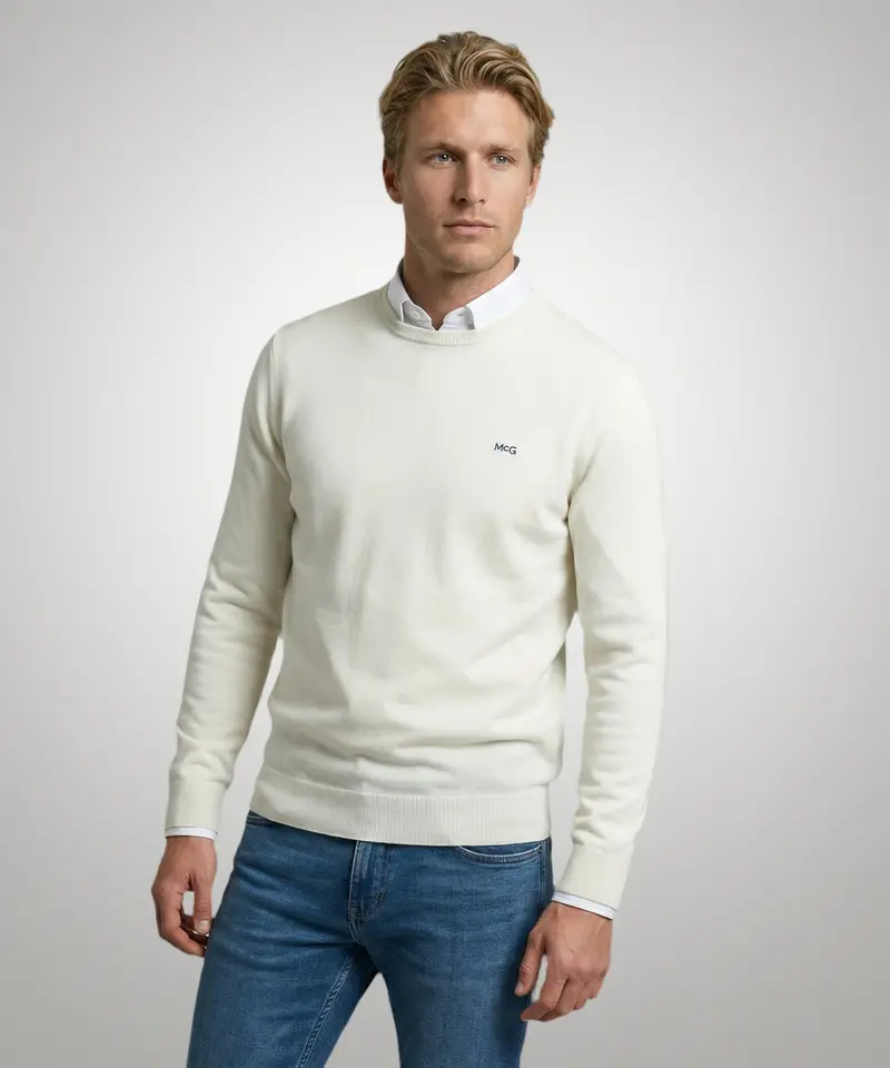 Cotton-Cashmere Crewneck Sweater – Subtle Kit Grey 1