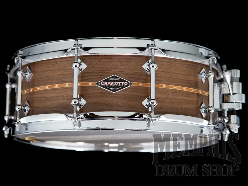 Craviotto 14" X 5" Walnut Snare Drum With Cherry Wood Inlay 1