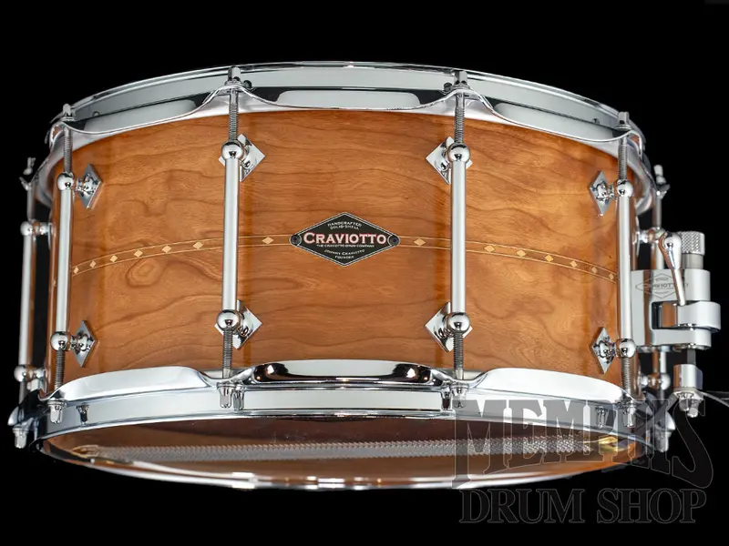 Craviotto 14" X 7" Cherry Snare Drum With Matching Cherry Inlay 1