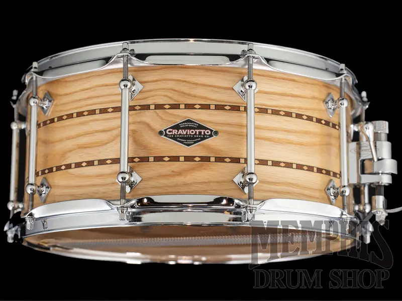 Craviotto 14X6.5 Custom Shop Ash Snare Drum With Dual Walnut Inlay 1