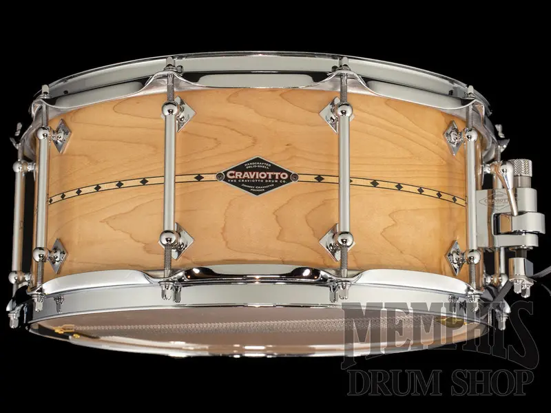 Craviotto 14X6.5 Custom Shop Maple Snare Drum With Matching Maple Inlay 1
