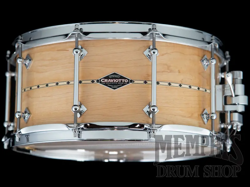 Craviotto Custom Shop 14X6.5 Maple Snare Drum – Dual Maple Inlay 1