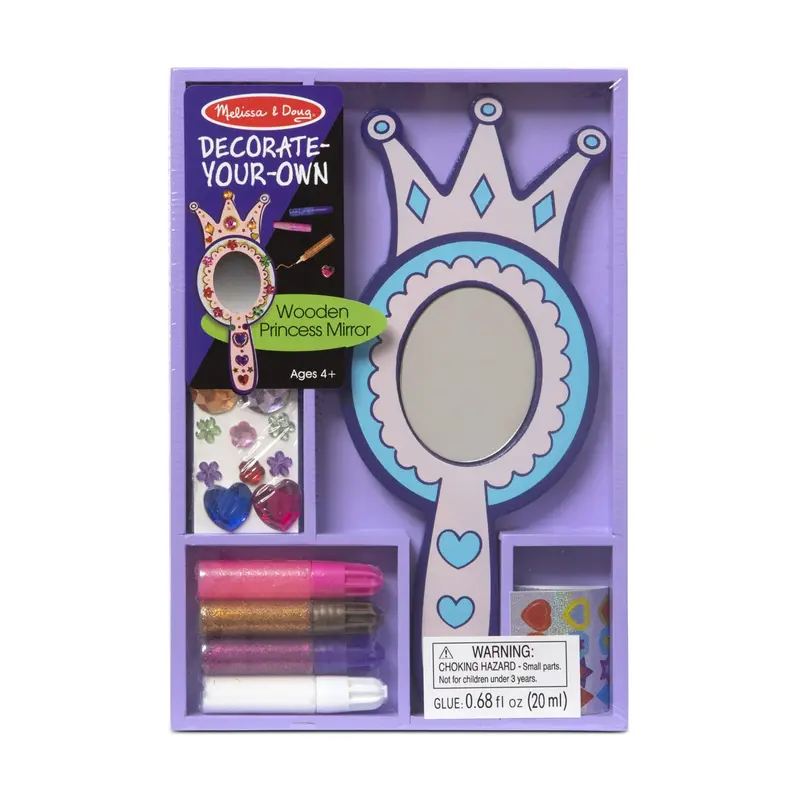 Decorate-Your-Own Wooden Princess Mirror Craft Kit For Creative Expression 1