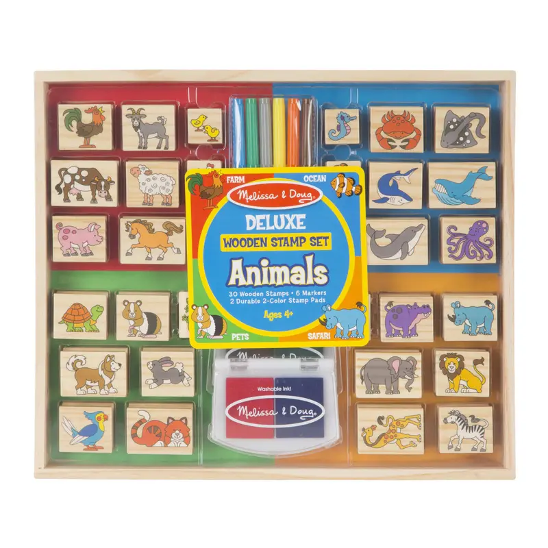 Deluxe Animal-Themed Wooden Stamp Set 1