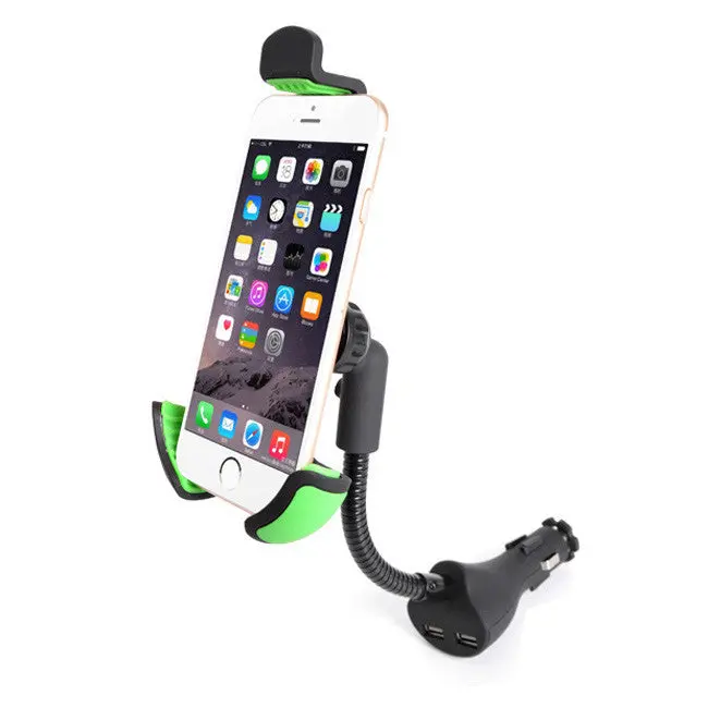 Dual-Usb Car Mount Holder – Rotating Vent Clip For Smartphones 1