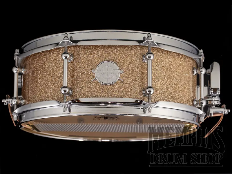 Dunnett Classic 14X5.5" Stereoply Maple/Poplar Snare – B20 Copper Sparkle Wrap, Balanced Warmth & Projection 1