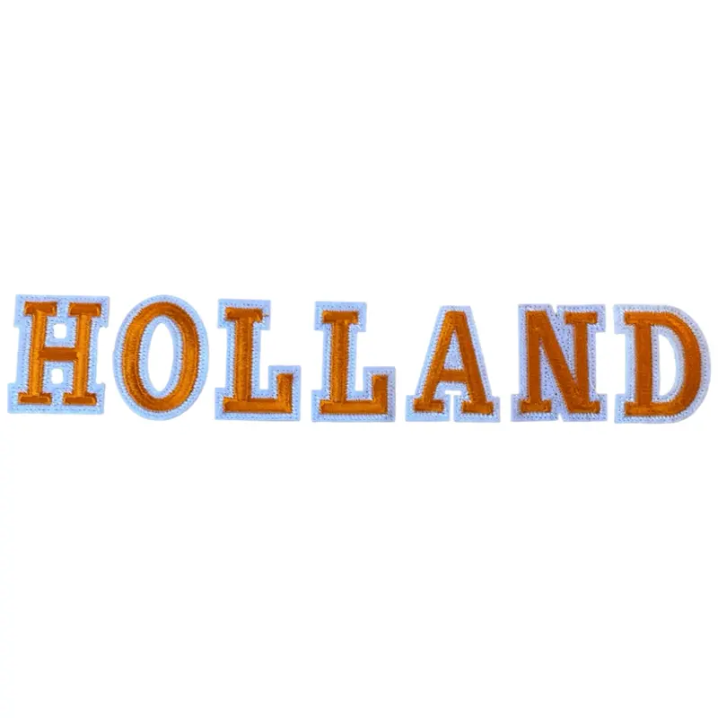 Dutch Orange & White Alphabet Letter Set – 7-Piece Holland-Themed Iron-On Letters 1