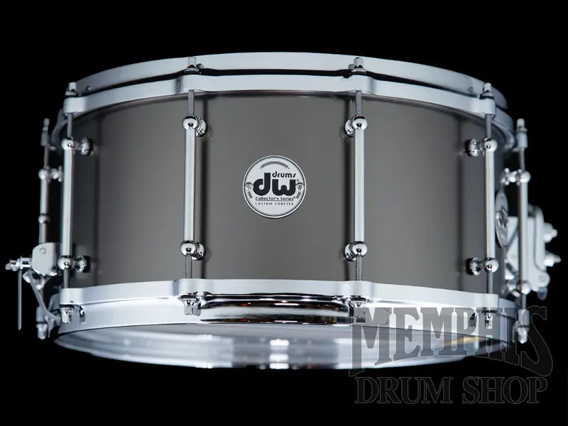 Dw Collector'S Series 14X6.5" Satin Black Over Brass Snare Drum With Tube Lugs And Die-Cast Hoops 1