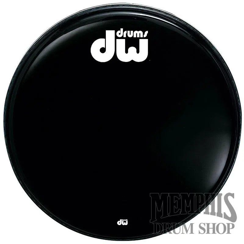 Dw Ebony Black Non-Vented Logo Bass Drumhead – 23" 1