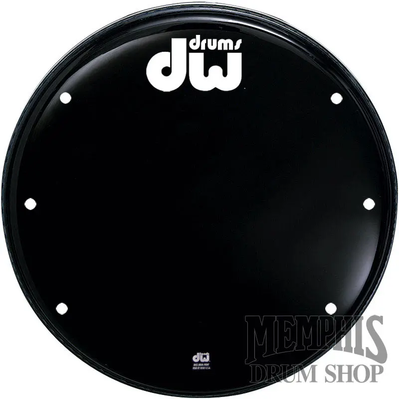 Dw Ebony Black Vented Logo Bass Drumhead – 18" 1