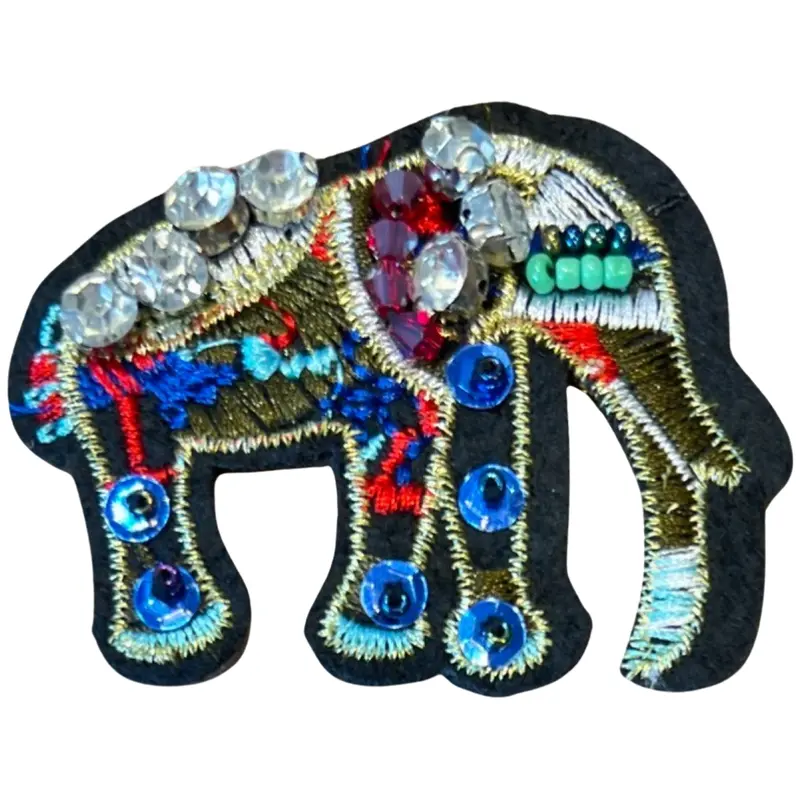 Elephant Rhinestone Iron-On Fashion Emblem Patch 1