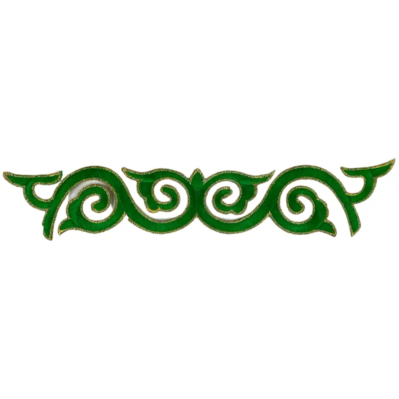 Emerald Green Sequin & Venetian Lace Iron-On Appliqué Patch 1