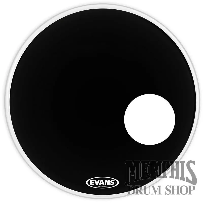 Evans Eq3 Resonant Black 22-Inch Drumhead – Deep, Warm Low-End Support 1