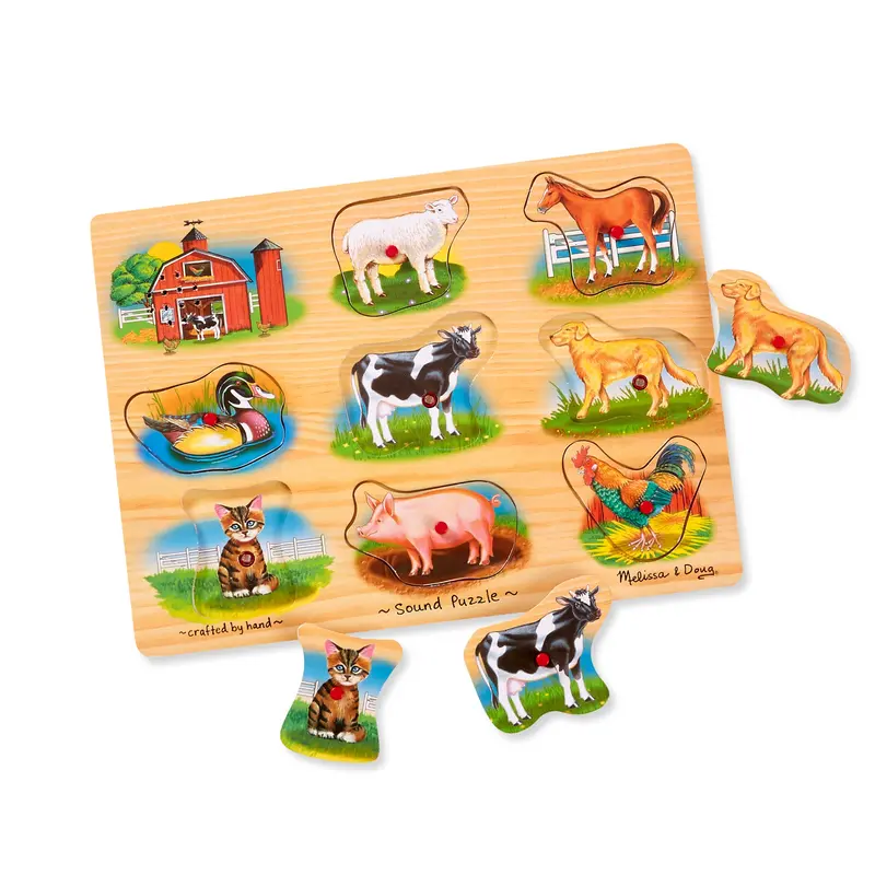Farm Animal Sound Puzzle With 8 Interactive Pieces 1