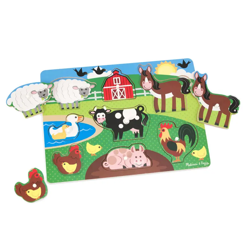 Farm Peg Puzzle – 8-Piece Agricultural Themed Matching Set 1