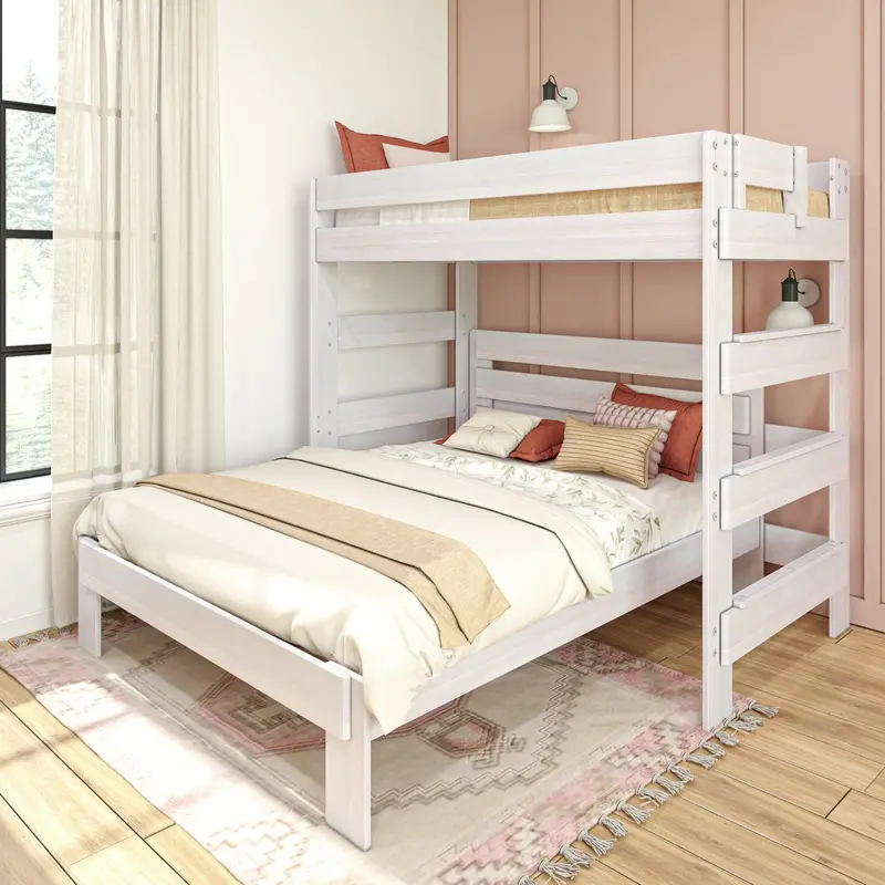 Farmhouse-Inspired L-Shaped Twin-Over-Queen Bunk Bed 1