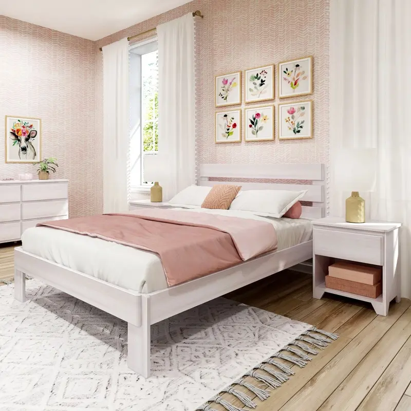 Farmhouse Queen Plank Bed With Natural Wood Finish 2