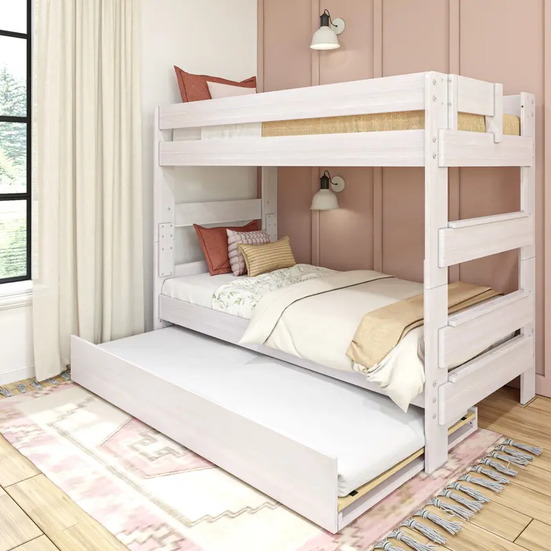 Farmhouse Twin-Over-Twin Bunk Bed With Trundle Option 1