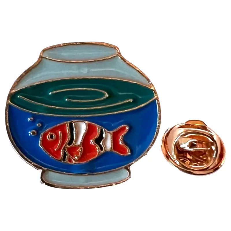Fish In Fishbowl Enamel Pin 1