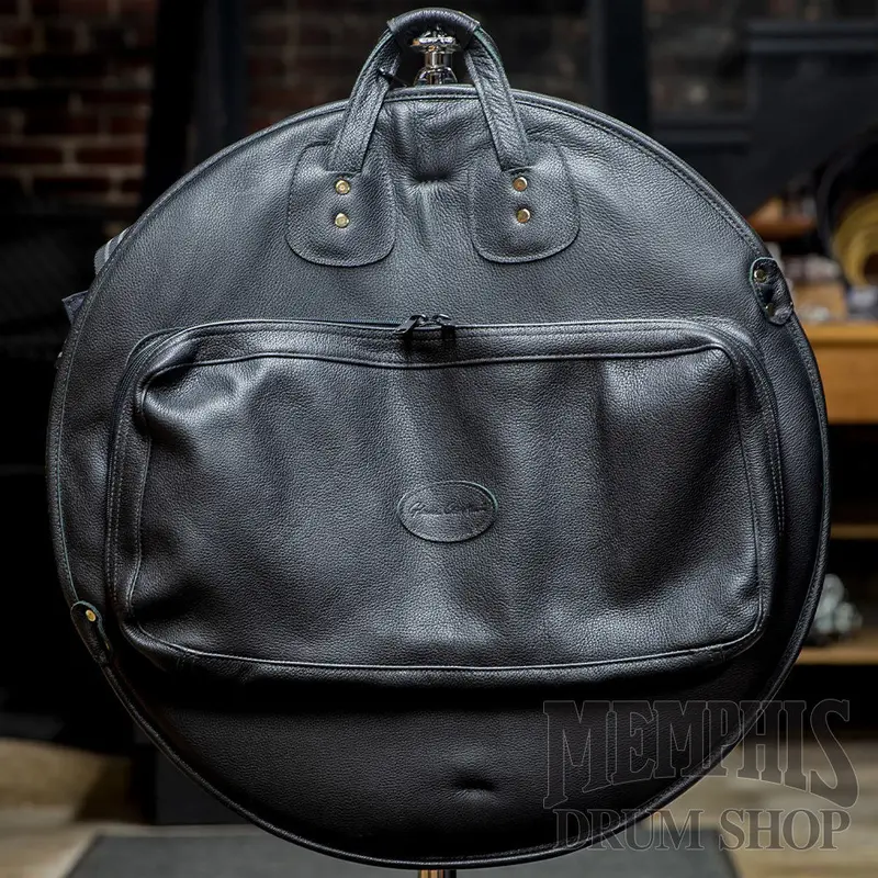 Glenn Cronkhite 24" Pebbled Black Leather Cymbal Bag – Durable & Stylish Protection 1